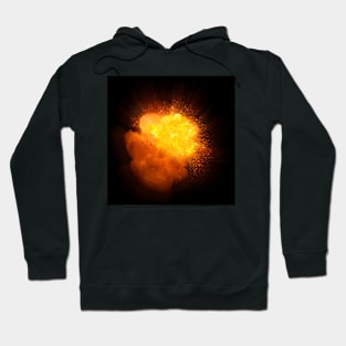 Realistic orange fire explosion Hoodie